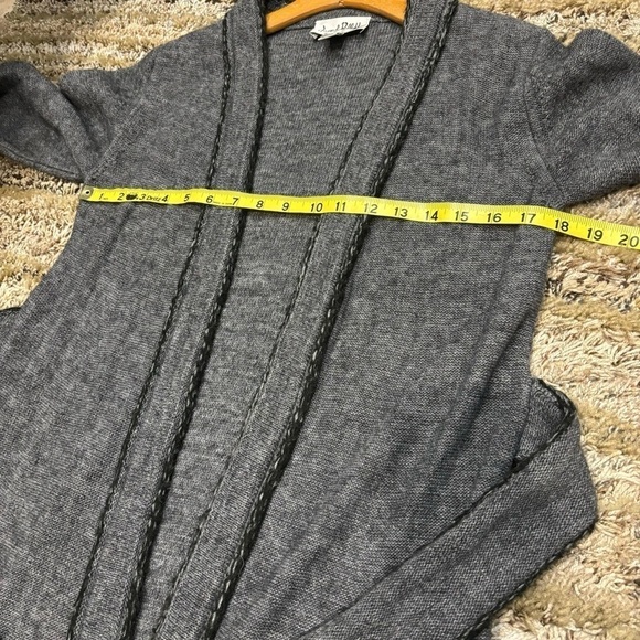 Joseph Ribkoff size 4 Cardigan Sweater Open Front Attached Belt Gray - Picture 9 of 9